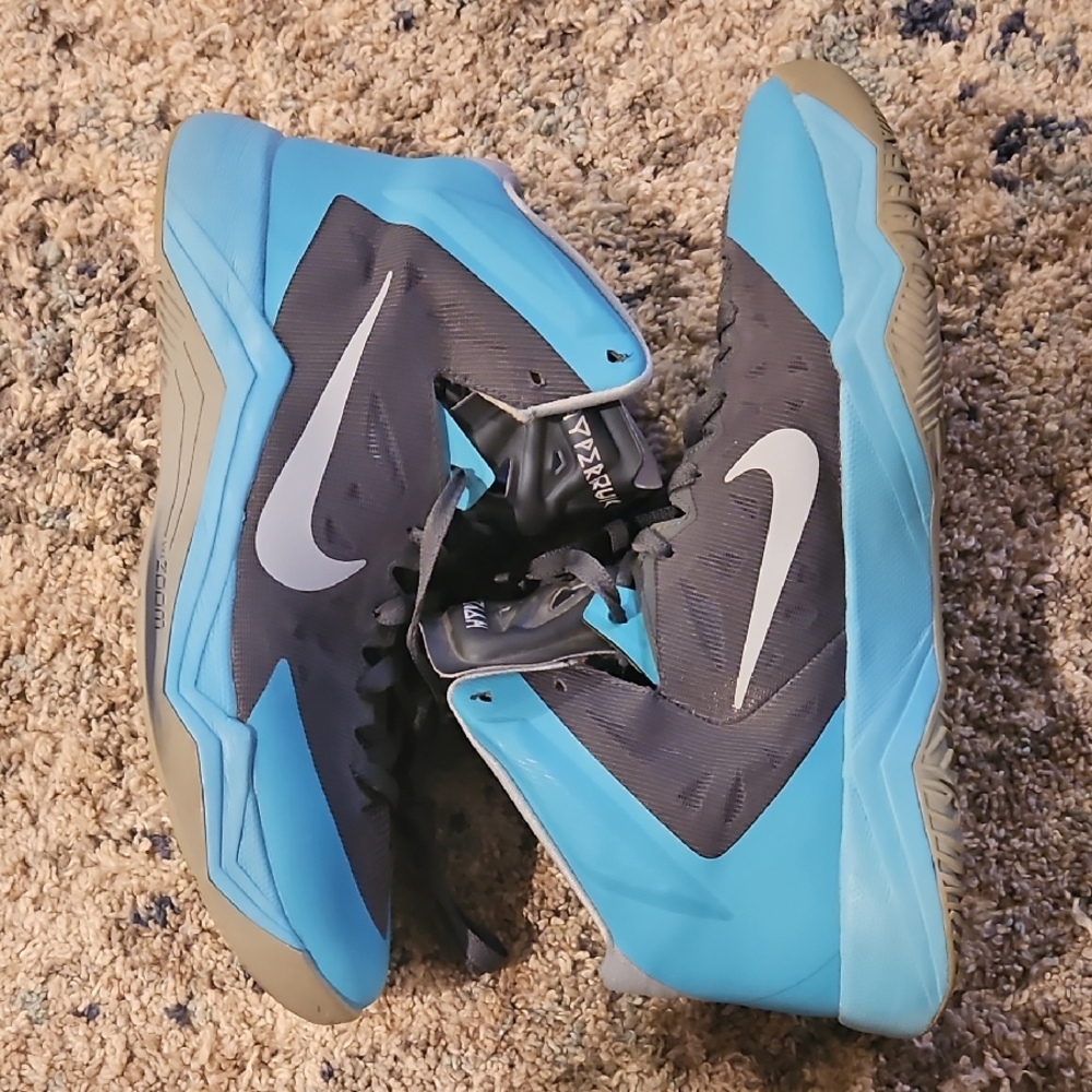 Nike Turquoise and Charcoal High-Top Sneakers